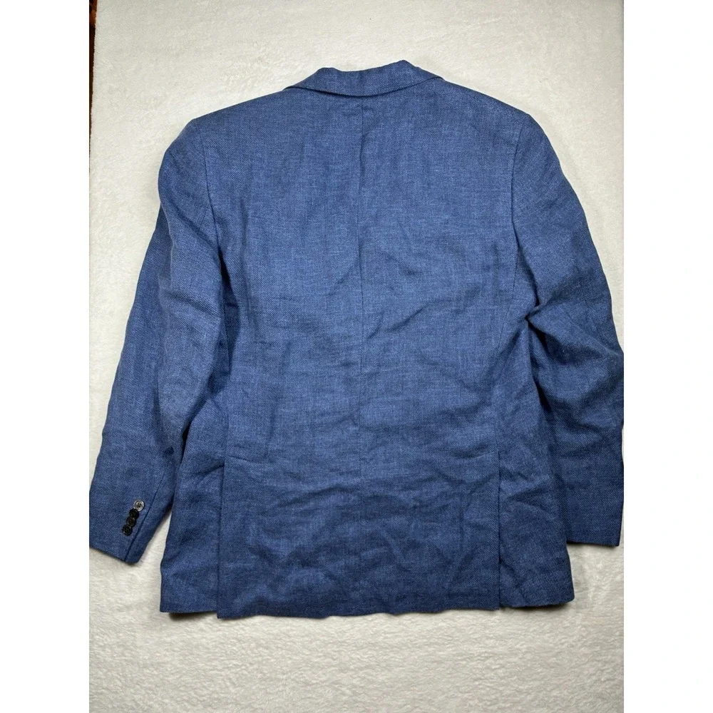 Jack Victor 40R Blazer Blue Wool Silk Cotton Sport Coat Mens Canada Italy Luxury